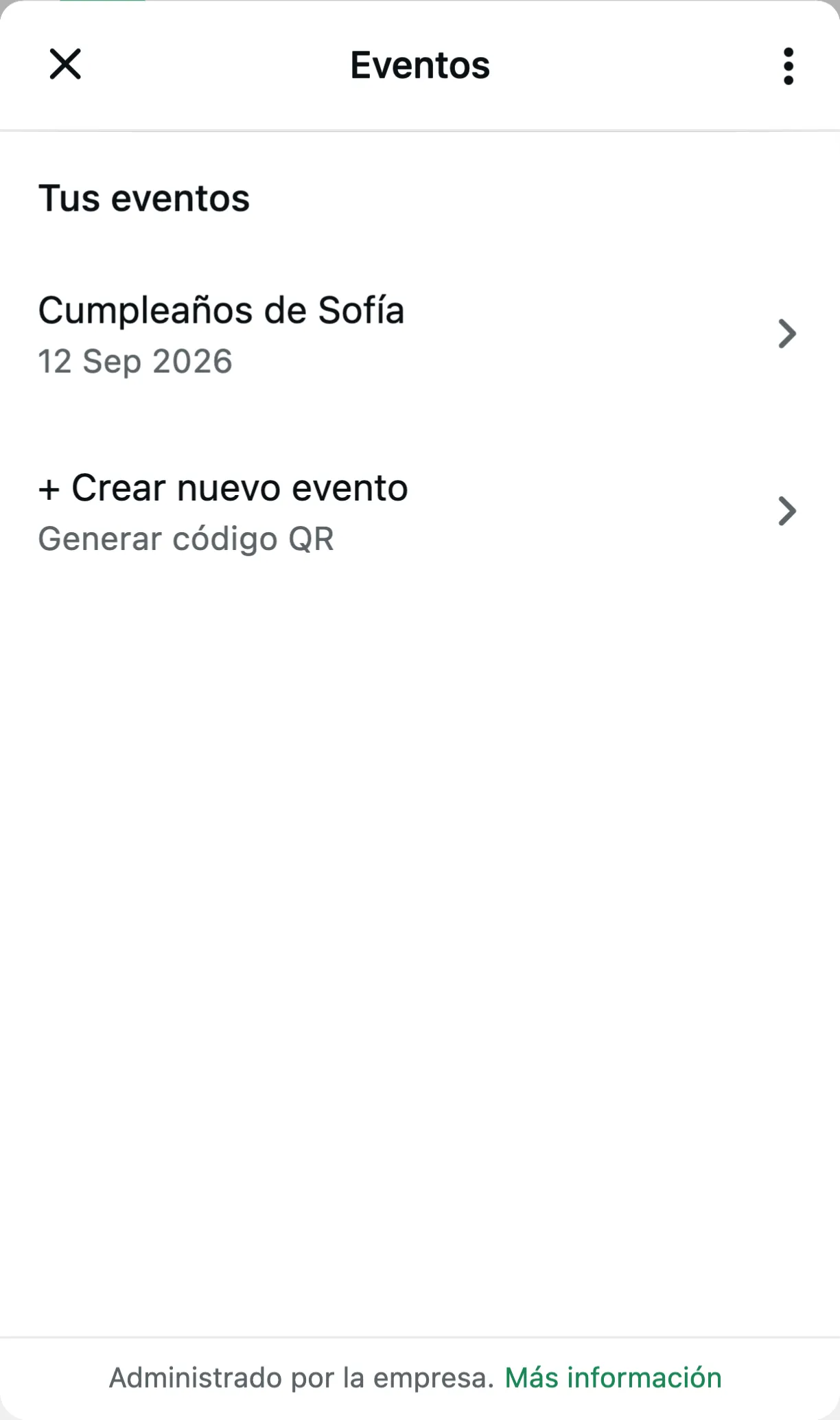 Crear un evento con código QR