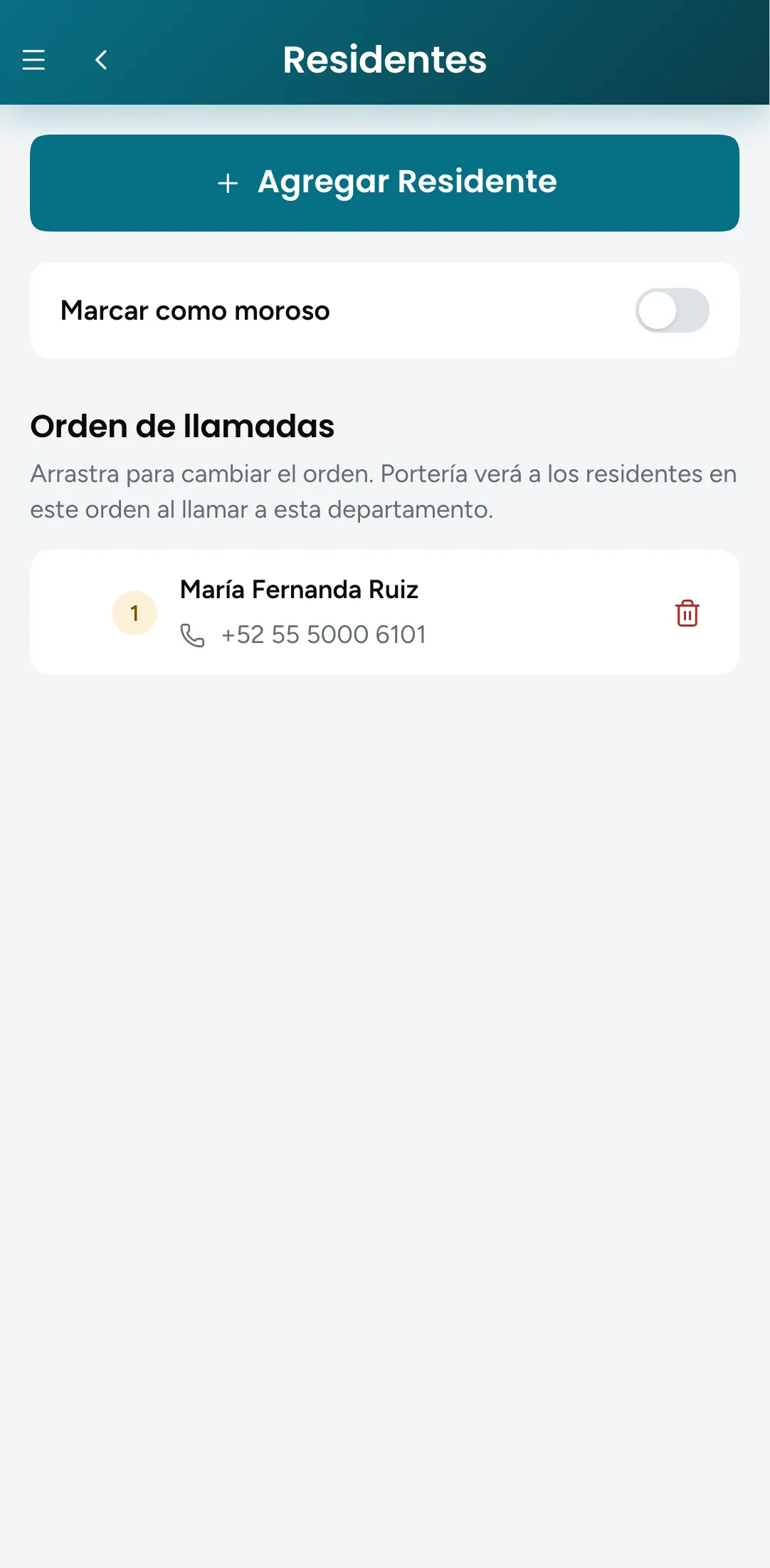 Residentes de una unidad